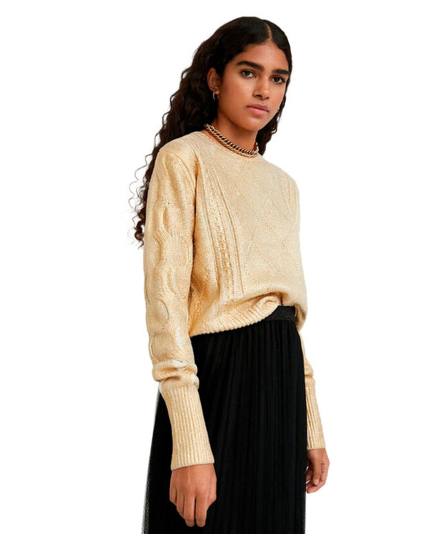 Pull Desigual couleur doré