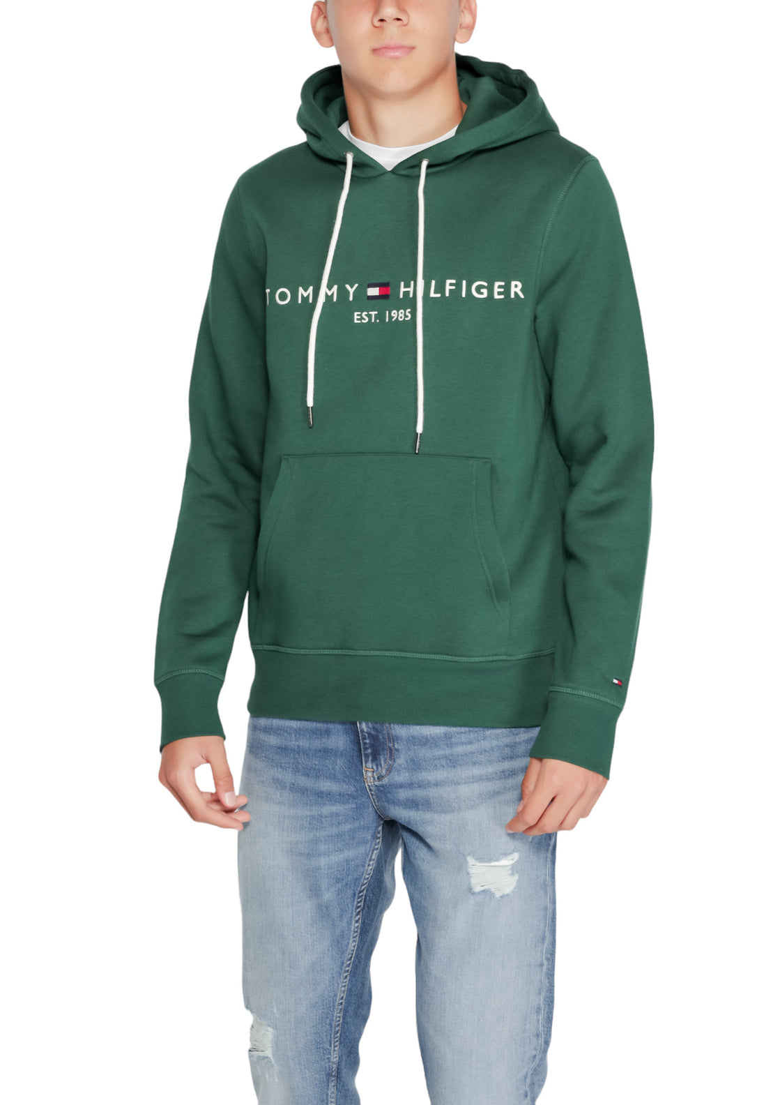 Sweat Tommy Hilfiger couleur vert — vue 4