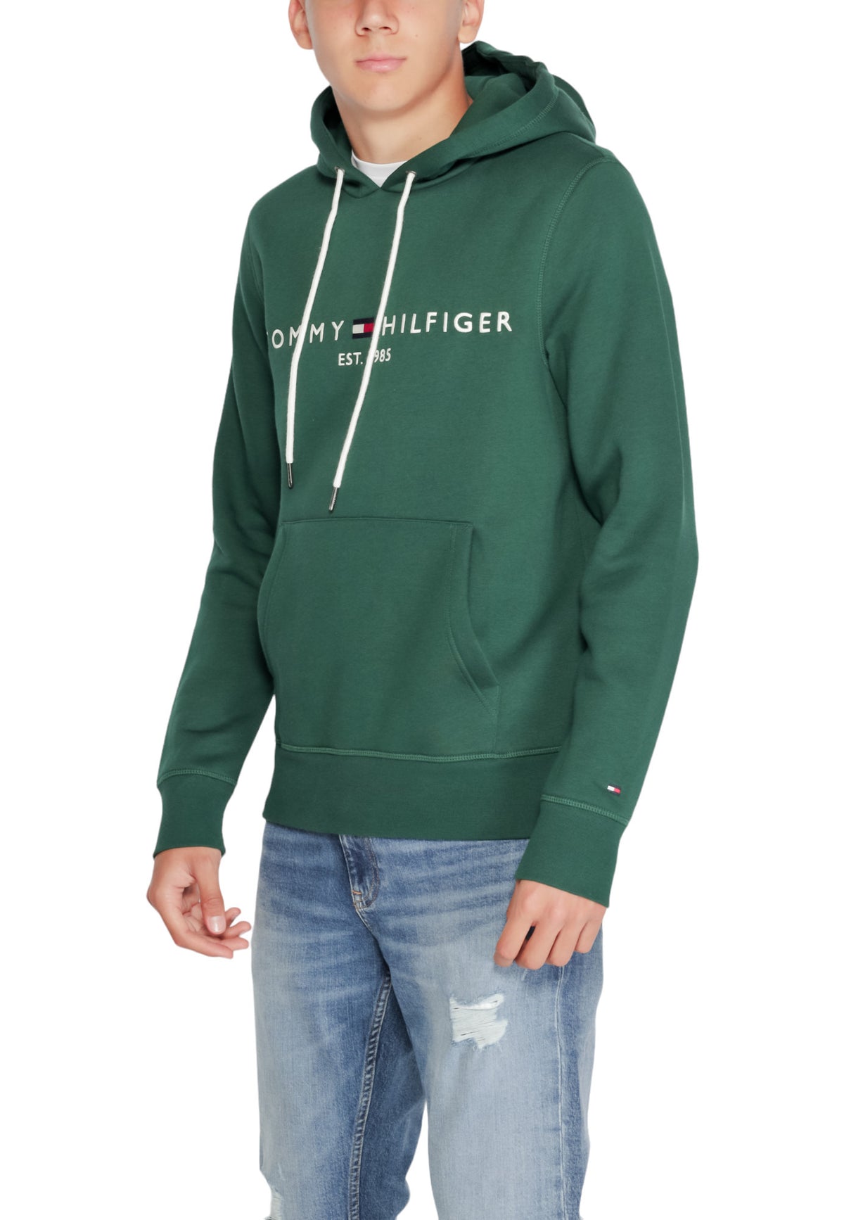 Sweat Tommy Hilfiger couleur vert — vue 3
