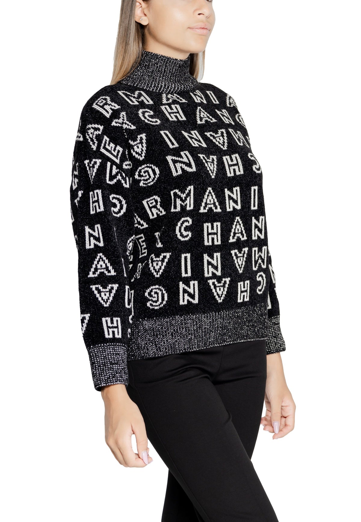 Pull Armani Exchange couleur noir — vue 3