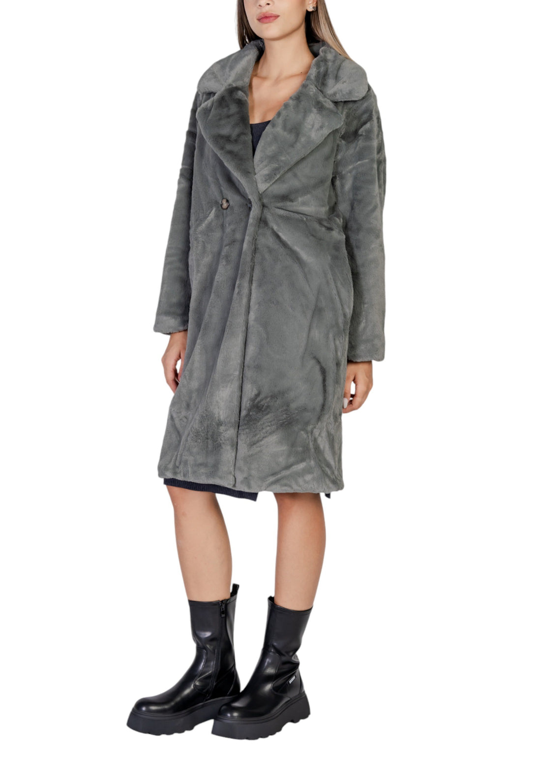 Manteau Ichi couleur gris — vue 3