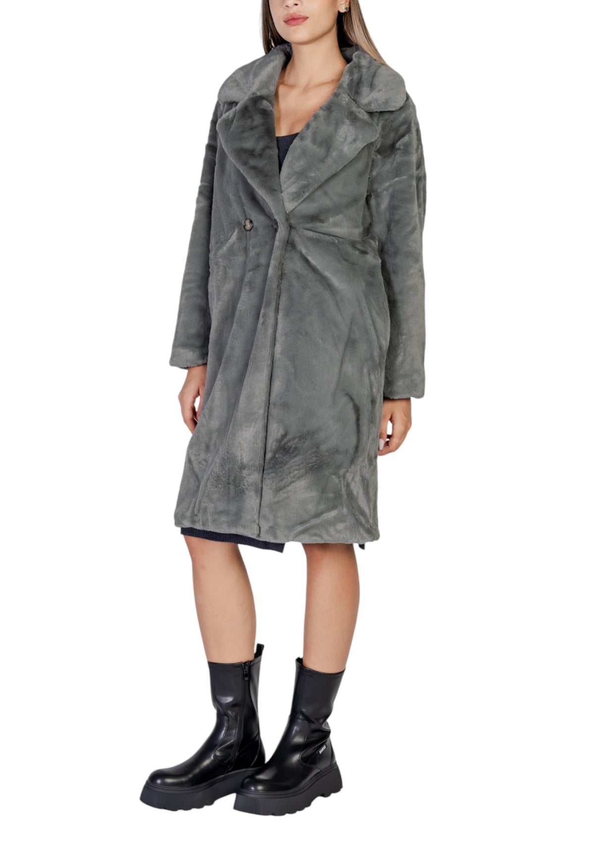 Manteau Ichi couleur gris — vue 3